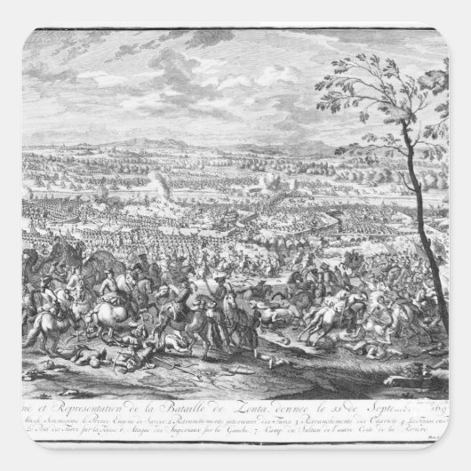 De slag om Zenta, 1697 Vierkante Sticker (Voorkant)