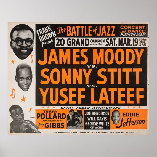 De Slag van de Jazz Vintage Poster (Voorkant)