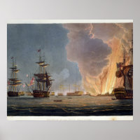 De slag van de Nijl, 1 augustus 1798, gegraveerd