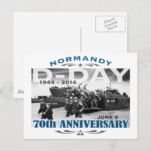 De Slag van het Jubileum van de D-dag zeventigste Briefkaart (Voorkant / Achterkant)