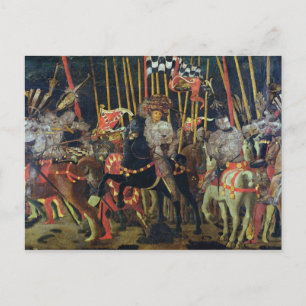 De slag van San Romano in 1432, c.1456 Briefkaart