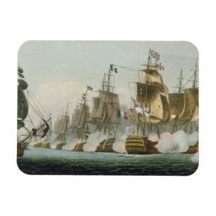 De slag van Trafalgar, 21 Oktober 1805, engrav Magneet