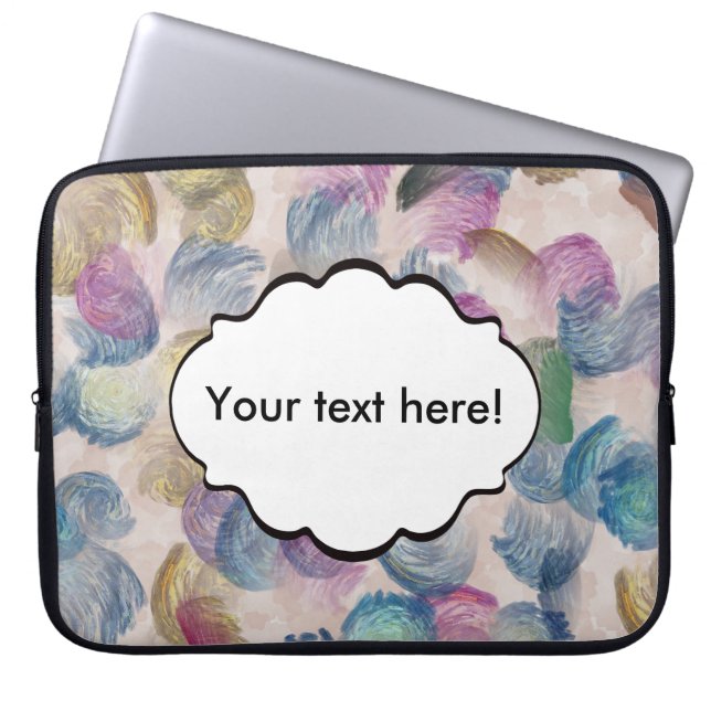 De slagen van de borstel abstract ontwerp laptop sleeve (Voorkant)