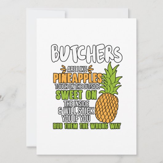 De slagers zijn als ananassen. feestdagenkaart (Voorkant)