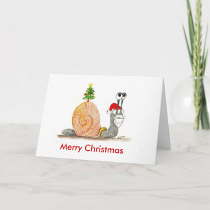 De Slak van de kerstman Feestdagen Kaart