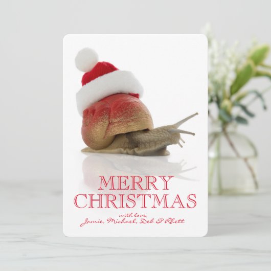 De Slak van Kerstmis Feestdagenkaart (Staand voorkant)