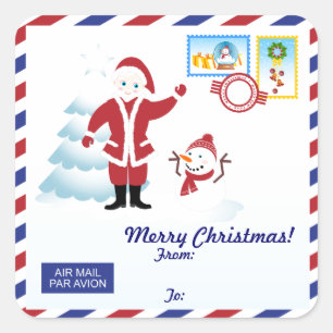 De slakpost van de Kerstman Vierkante Sticker