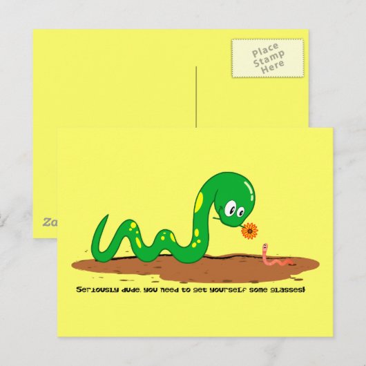 De slang en de worm briefkaart (Voorkant / Achterkant)