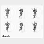 De slang & het zwaard ronde sticker (Vel)