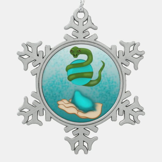 De slang tin sneeuwvlok ornament (Voorkant)