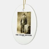 De slangenjager ( foto-slangen) keramisch ornament (Links)