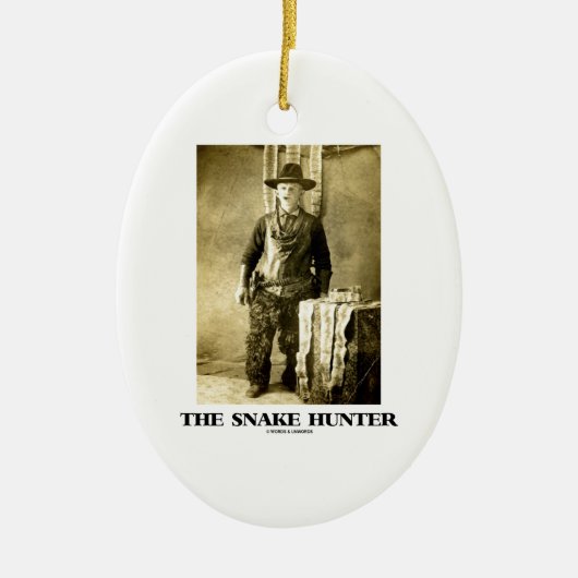 De slangenjager ( foto-slangen) keramisch ornament (Voorkant)