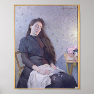 De slapende Bloemenmeisje, 1892 Poster