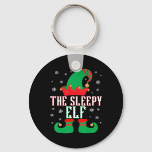 De slapende Elf Matching Familie kerstpas Sleutelhanger