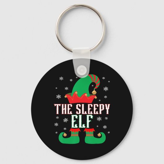 De slapende Elf Matching Familie kerstpas Sleutelhanger (Voorkant)