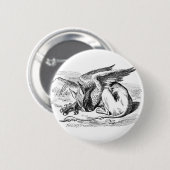 De slapende griffie ronde button 5,7 cm (Voorkant /achterkant)