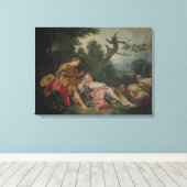 De slapende herderin canvas afdruk (Insitu (Houten vloer))