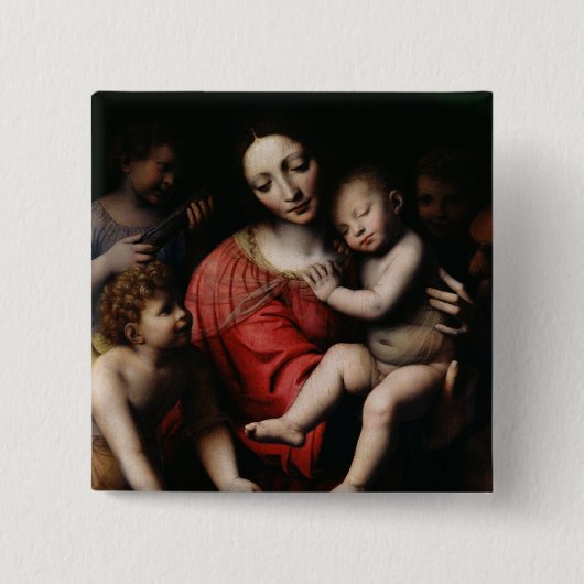 De slapende Jezus Vierkante Button 5,1 Cm (Voorkant)