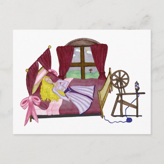 De slapende schoonheid briefkaart (Voorkant)