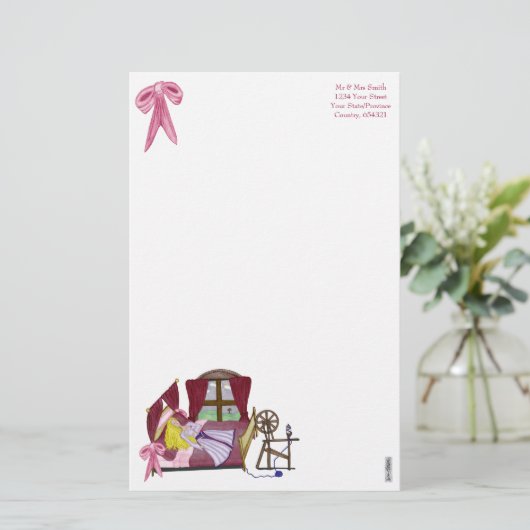 De slapende schoonheid briefpapier (Staand voorkant)