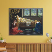 De slapende schoonheid van John Collier Canvas Afdruk (Insitu (Woonkamer))