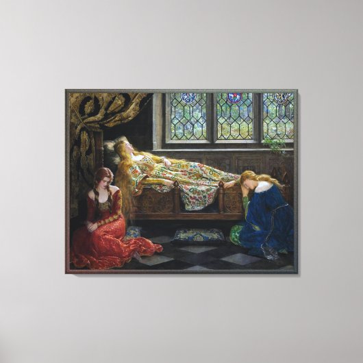 De slapende schoonheid van John Collier Canvas Afdruk (Voorkant)