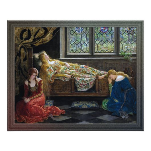 De slapende schoonheid van John Collier Foto Afdruk (Voorkant)