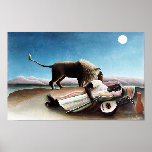 De slapende zigeuner, Henri Rousseau (1897) Poster (Voorkant)