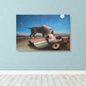 De slapende zigeuner | Henri Rousseau | Canvas Afdruk (Insitu (Houten vloer))