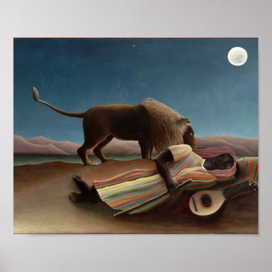 De slapende zigeuner, Henri Rousseau Poster (Voorkant)