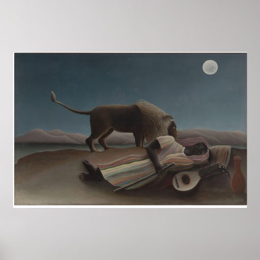 De slapende zigeuner van Henri Rousseau Poster (Voorkant)