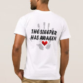 De slaper is wakker geworden #1a t-shirt (Achterkant)
