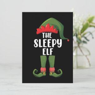 De Slaperige Elf Familie Matching Groep Kerstmis Kaart