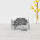 De slaperige Tekening van de Hond van Doberman Kaart (Gele Bloem)