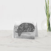 De slaperige Tekening van de Hond van Doberman Kaart (Voorkant)