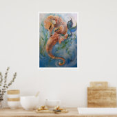 De slaperige zeepaard poster (Keuken)