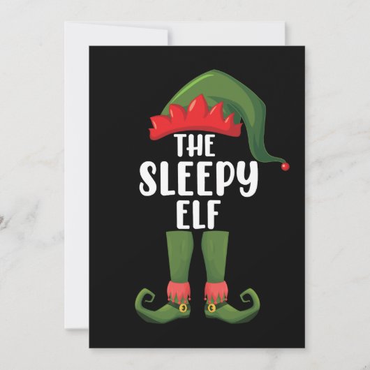 De Slapy Elf Family Matching Group Kerstmis Kaart (Voorkant)