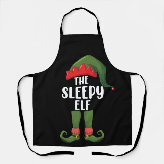 De Slapy Elf Family Matching Group Kerstmis Schort (Voorkant)