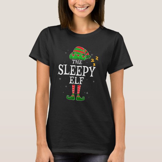 De Slapy Elf Group die Kerstmis aanpast T-shirt (Voorkant)
