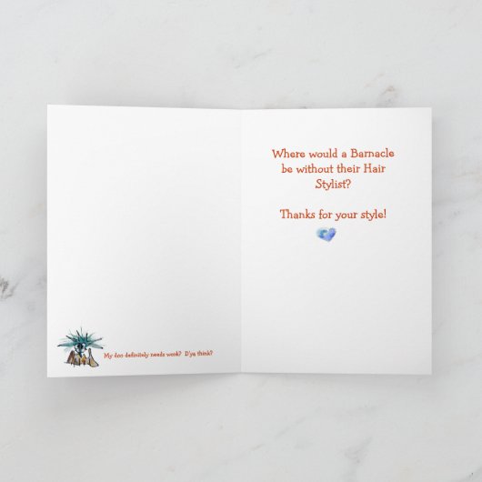 De slechte Cartoon van de Herenkapper van de Feestdagen Kaart (Binnen)