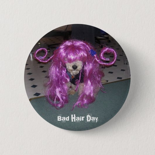De slechte Dag van het Haar Ronde Button 5,7 Cm (Voorkant)