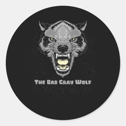 De slechte grijze Wolf Ronde Sticker (Voorkant)