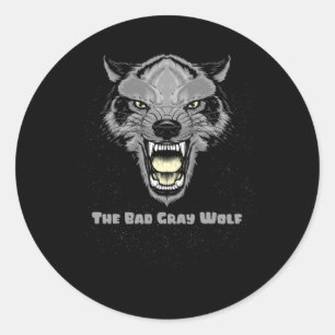 De slechte grijze Wolf Ronde Sticker