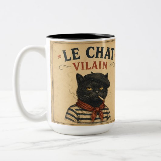 DE SLECHTE KAT TWEEKLEURIGE KOFFIEMOK (Links)