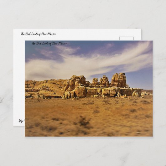 De slechte Lands van New Mexico Briefkaart (Voorkant / Achterkant)