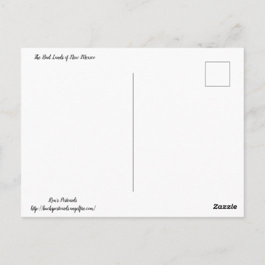 De slechte Lands van New Mexico Briefkaart (Achterkant)