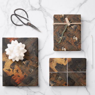 De slechtheid van de mensheid voor de vloed inpakpapier vel