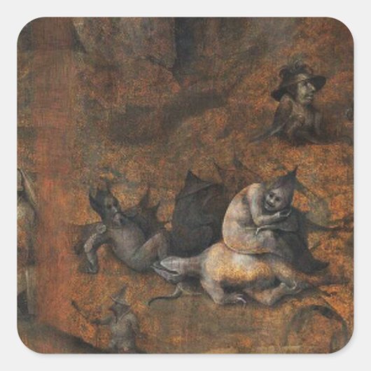 De slechtheid van de mensheid voor de vloed vierkante sticker (Voorkant)