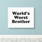 De slechtste broer ter wereld canvas afdruk (Insitu (Houten vloer))