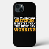 DE SLECHTSTE DAG SCHETSEN GRAPPIG SARCASTISCH Case-Mate iPhone CASE (Achterkant)